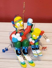 2000 The Simpsons Carlton Cards Ornament Look Out Below Bart Homer Simpson Ski