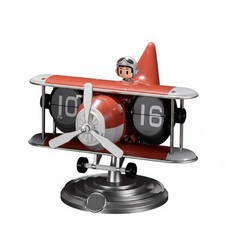 Flugzeug-Fallblatt-Uhr automatisches Umbl&auml;ttern Doppeldecker-Tischuhr f&uuml;r Kinder