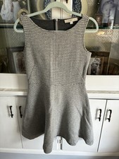 Anne Taylor LOFT Gray Sleeveless Fit & Flare Textured Midi Dress Sz 2