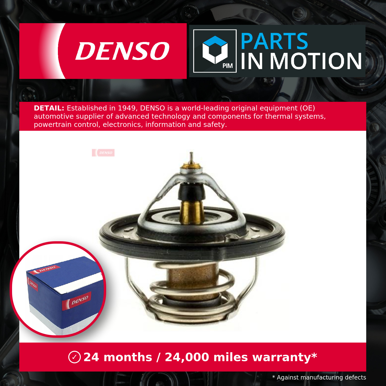Coolant Thermostat fits KIA RIO Mk3, Mk4 1.25 2011 on Denso Quality Guaranteed - Image 42
