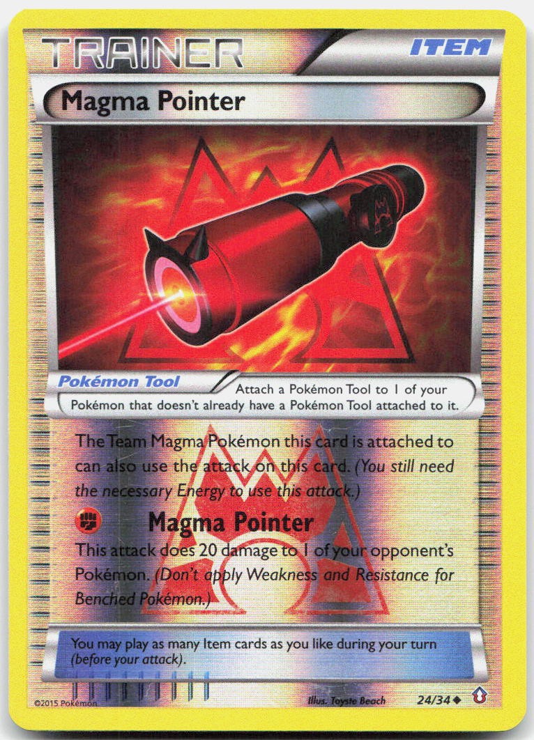 Magma Pointer 24/34 Uncommon Double Crisis Pokemon Reverse Holo Lightly Played