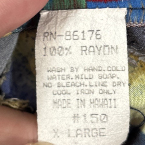 Vintage Paradise Found Hawaiian Mini Dress Women Size L Rayon Floral Aloha Retro