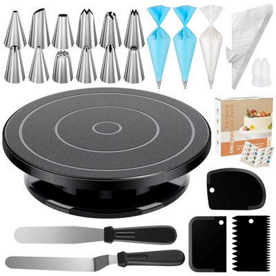 #ad #ad 71PCs Cake Decorating Kit Baking Supplies Tools Includes Cake Stand Turnta... $32.32