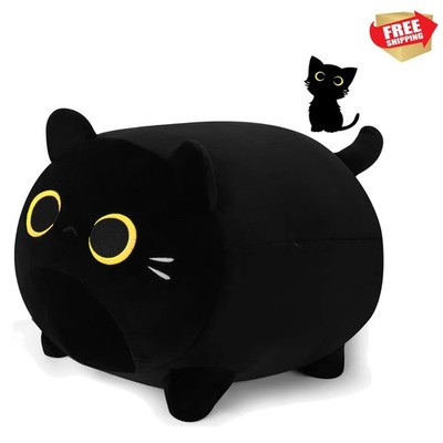 Giant Black Cat Plush Pillow - 20'' Super Soft Anime Stuffed Animal for All Ages