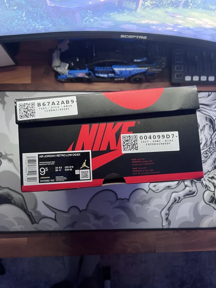 Air Jordan 1 Retro OG EX Parte Superior Baja Talla 9.5 Leche de Coco Foto 3 de 4