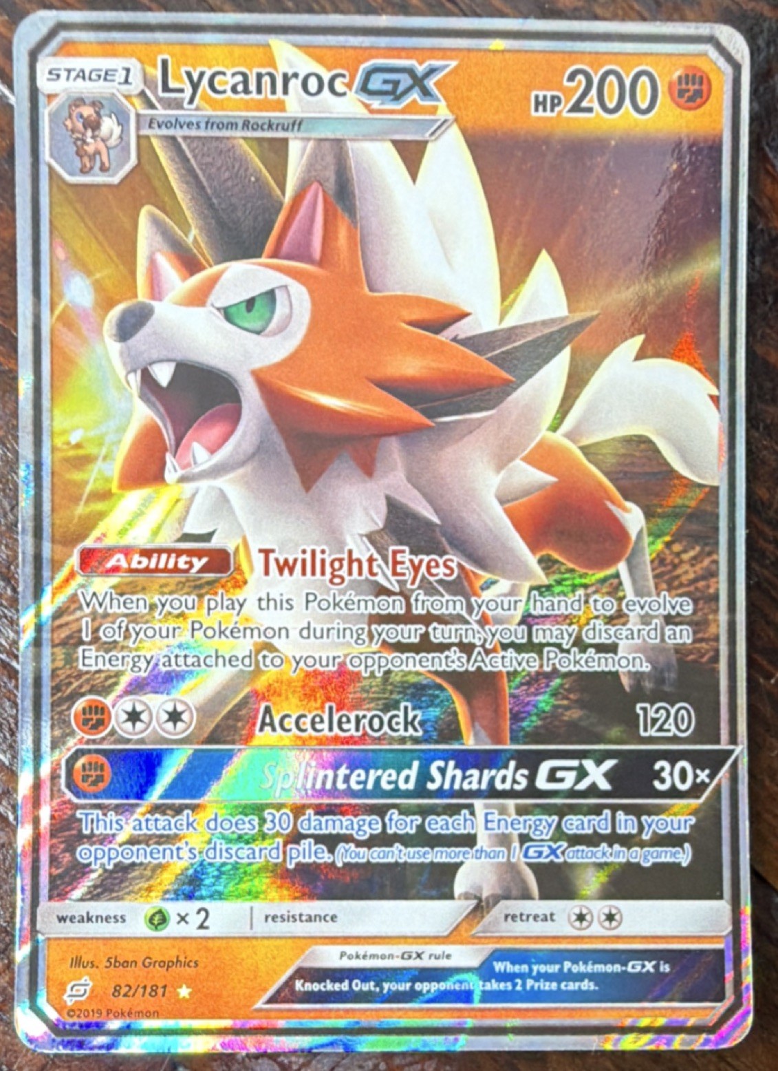 Lycanroc GX (Full Art) 82/181 Sm-Team Up Ultra Rare Holo Pokémon TCG 6+
