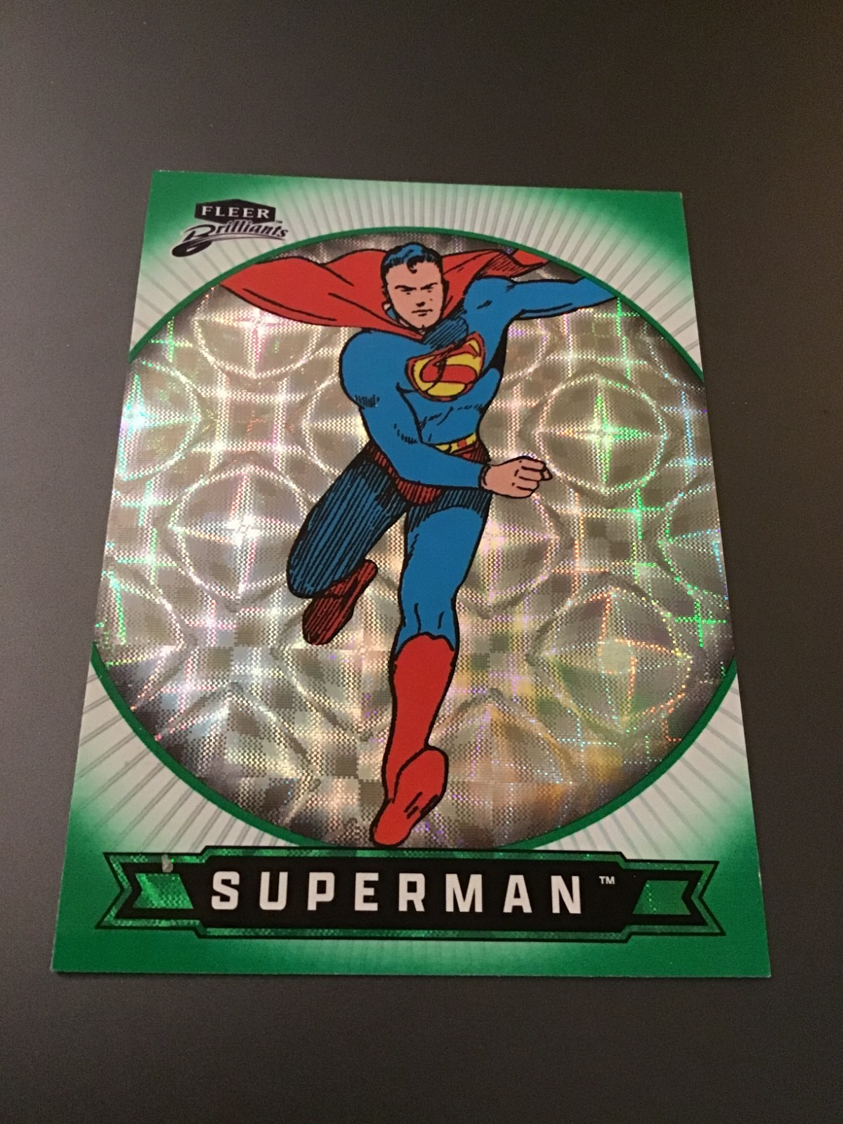 2025 Fleer Brilliants Superman #1 Superman (Clark Kent) Green Kryptonite /499