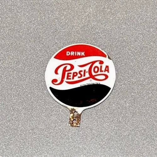 VINTAGE PEPSI COLA SODA PLATE TOPPER PORCELAIN SIGN CAR GAS OIL TRUCK MOTORCYCLE