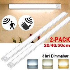 2PCS LED Motion Sensor Cabinet Closet Lamp USB Rechargeable Wireless Strip Light