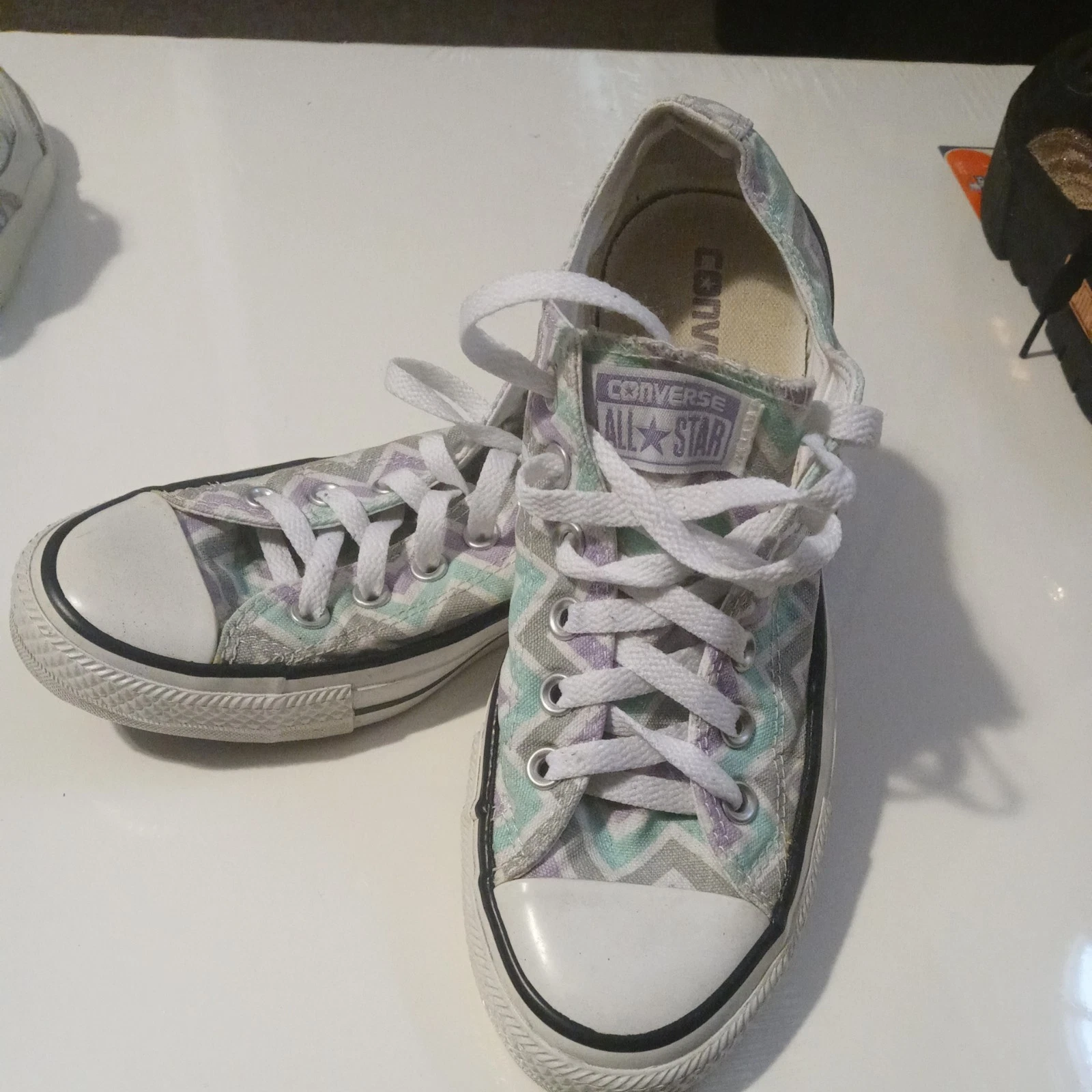 Scarpe Converse All Star Chuck Taylor Uomo 6 Donna 8 Chevron Zig Zag Sneakers