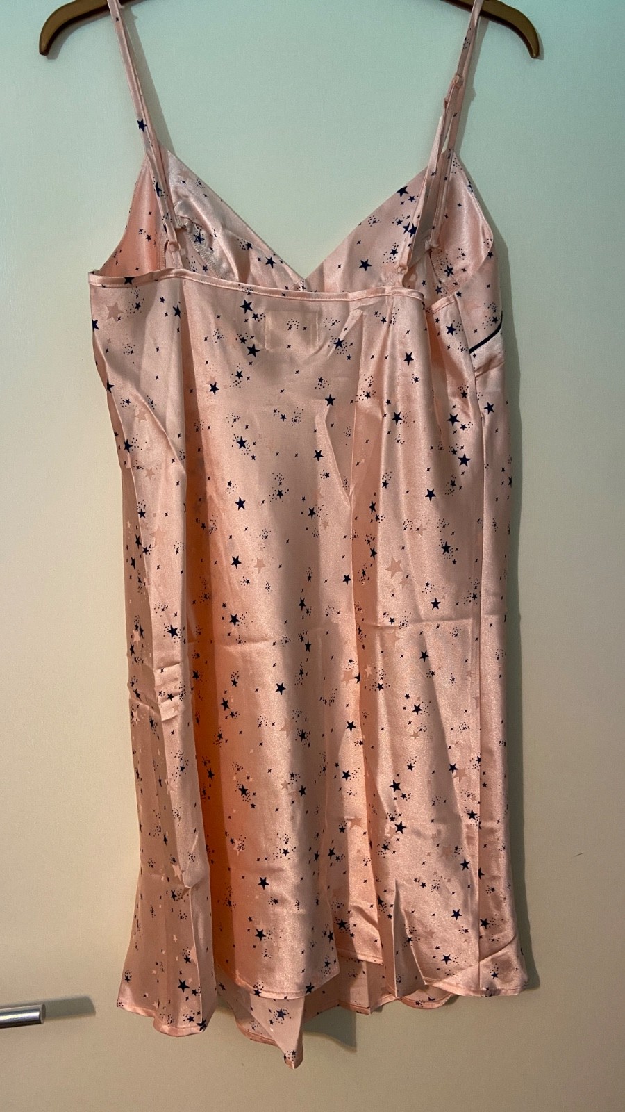 NEW w TAGS Pink Stars Satin Slip Dress Chemise image 3