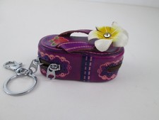 Hawaii PINK Flip Flop Hibiscus Palm Tree Key Chain Mini Holder  Mirror Zip Pull