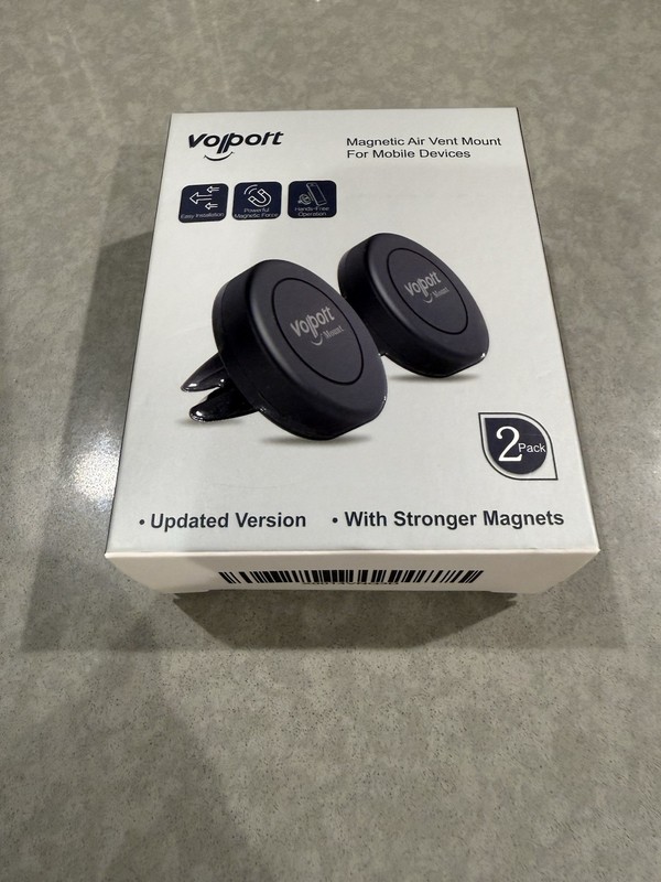 2-Pack Magnetic Car Phone Mount - Universal Air Vent Holder, Black Elegance