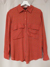 Massimo Dutti Bluse Größe 44 Damen orange Hemd