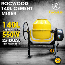 Electric Cement Concrete Mixer RocwooD 140 Litre Drum Mortar Plaster