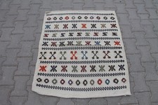 Vintage Tribal Kilim Rug - 3x3 ft | Handmade Wool Anatolian Rug for Area