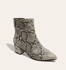 Vaneli XERES Womens Leather Ankle Boots Snake Skin Pointed Toe Gray Size US 6.5