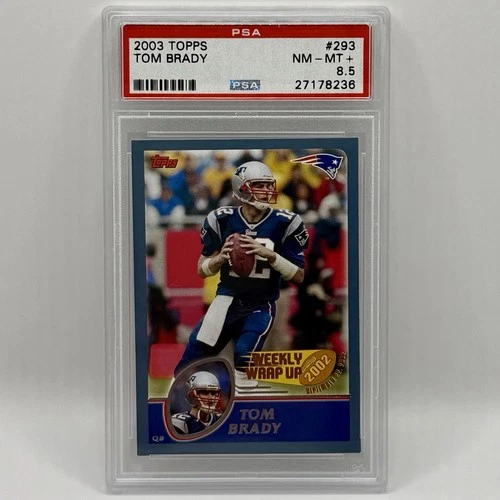 2003 Topps #293 Tom Brady Weekly Wrap Up PSA 8.5