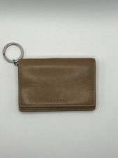 Vintage Coach Light Brown Leather Contrast Stitch Keychain Coin purse Wallet