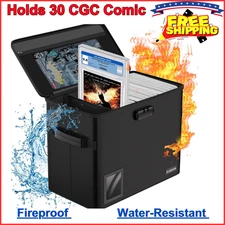 Graded Comic Book Storage Box, Fireproof, Water-Resistant, Holds 30 CGC Comics