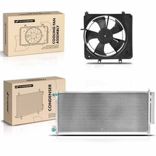 A/C Condenser Cooling Fan Assembly 2-PC Set for Honda Fit 2007-2008 1.5L