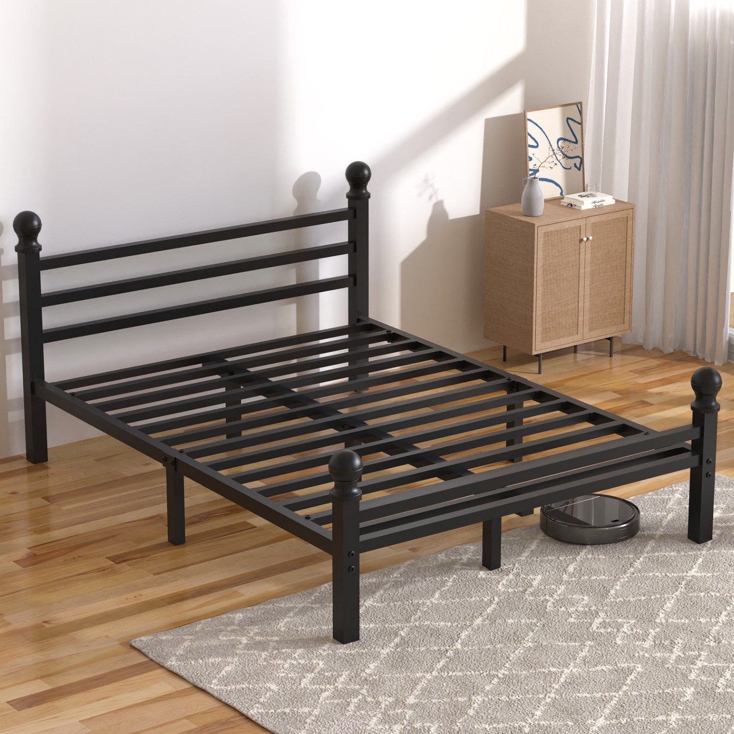 Heavy Duty Bed Frames with Headboard and Footboard, 3/4.6/5FT Metal Platform NEW