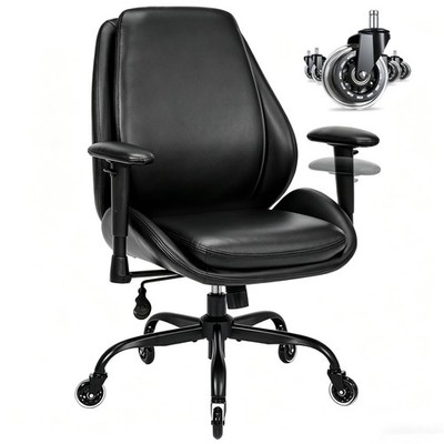 Office Chair with Rubber Wheels, Big and Tall Office Chair, Ergonomic Office Cha