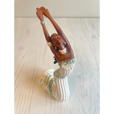 Serene Dancer Figurine African American Woman Yoga Pose Artistic Decor