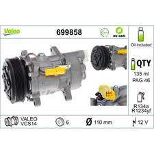 Kompressor Klimaanlage VALEO 699858 für Peugeot Citroën 206 307 SW Break