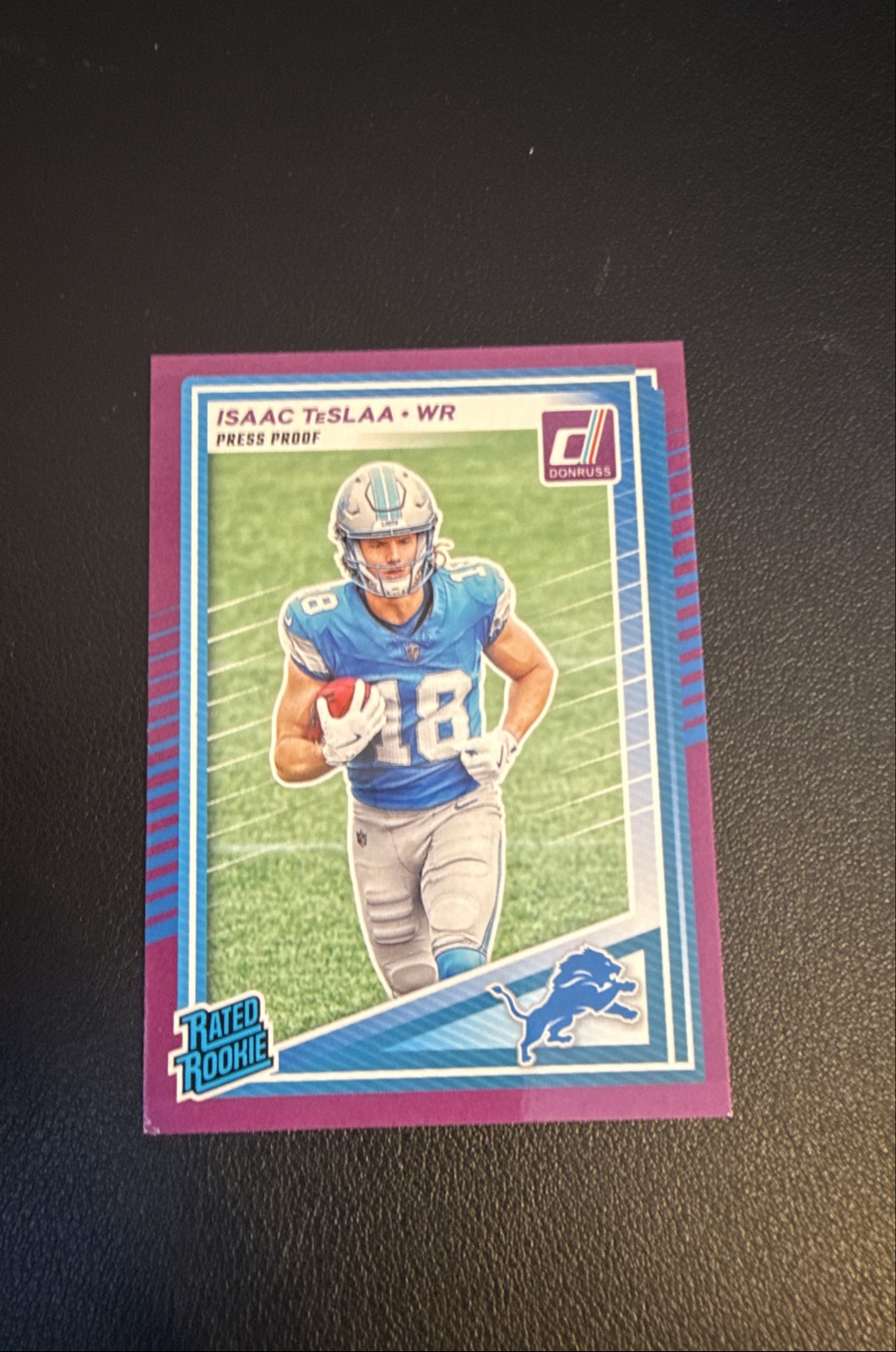 2025 Panini Donruss - Rated Rookie Isaac Teslaa #338 Purple Press Proof (RC)