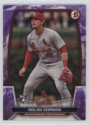 2023 Bowman Purple Pattern 100/199 Nolan Gorman #6 Rookie RC 2s2