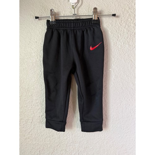 Nike Kids Dri-Fit Jogger Pants Black Red Swoosh Toddler 18M