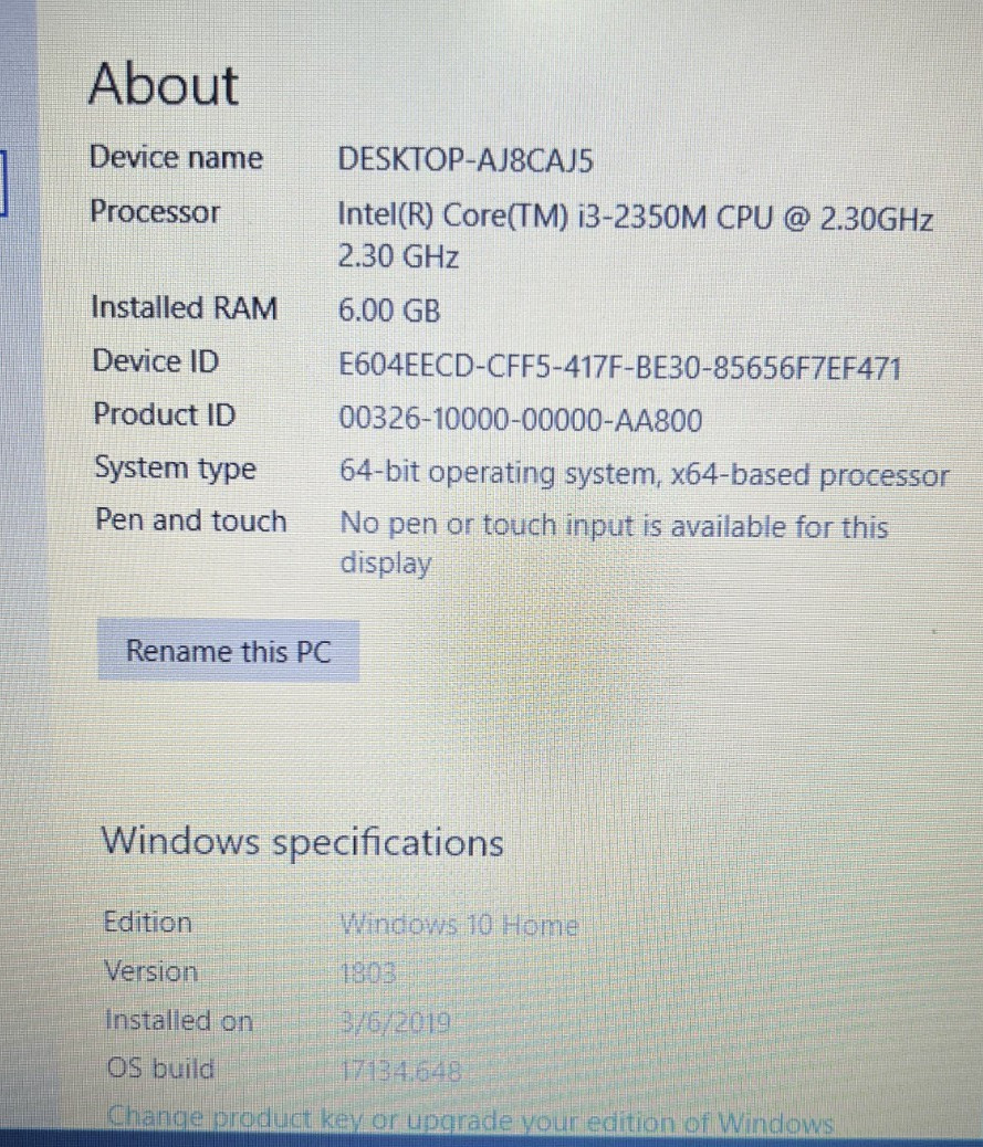 Samsung NP300E5A-A01UB Laptop W/ Windows 10 Home i3-2330M 2.20GHz 4GB Ram DVDOpe