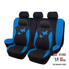 Butterfly Car Seat Covers Ful Set Fashion Universal Lady Woman Full Set Blue Butterfly Car Seat Covers Ful Set Fashion Universal Lady Woman Full Set Blue