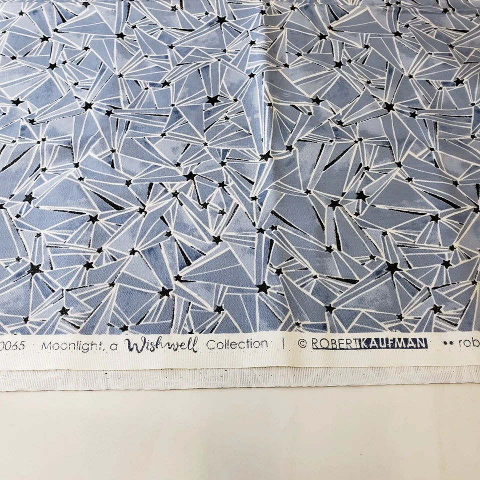 Tela Moonlight de Robert Kaufman diseño de 1 yarda azul y negro brillante Foto 3 de 4