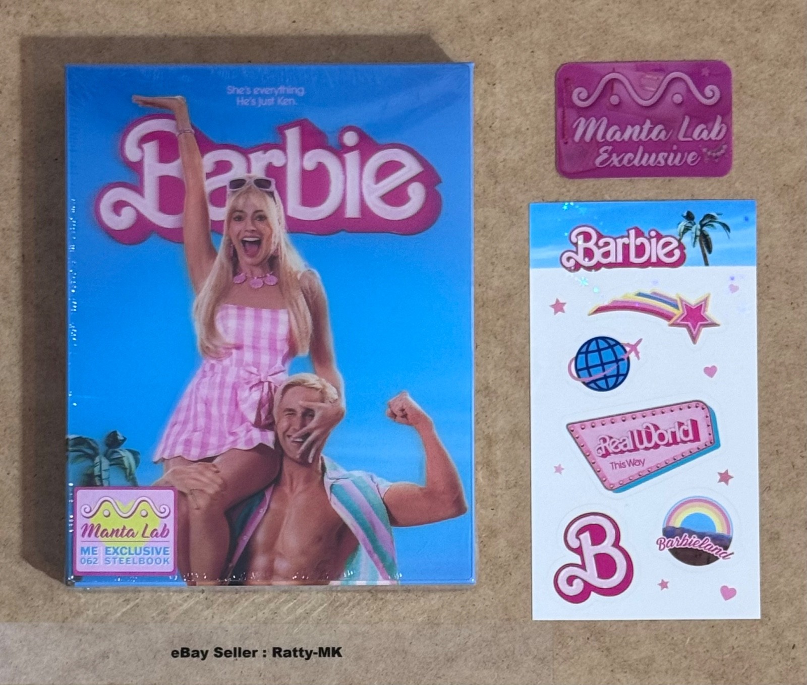 BARBIE - MANTA LAB 4K + BLU RAY DOUBLE LENTICULAR STEELBOOK - NEW (BB-DLS-B)