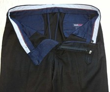 ROUNDTREE YORKE designer TRAVEL SMART men's BLUE dress pants 36 x 30 FLAT FT