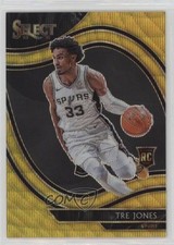 2020-21 Panini Select Courtside Gold Wave Prizm Tre Jones #263 0rf