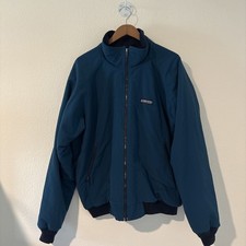 Lands' End Squall Jacket Mens XL Teal Blue Fleece Lined Vintage Made in USA