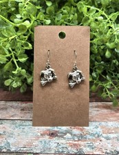 Silver Dog with Bone Charm Nickel Free Earrings