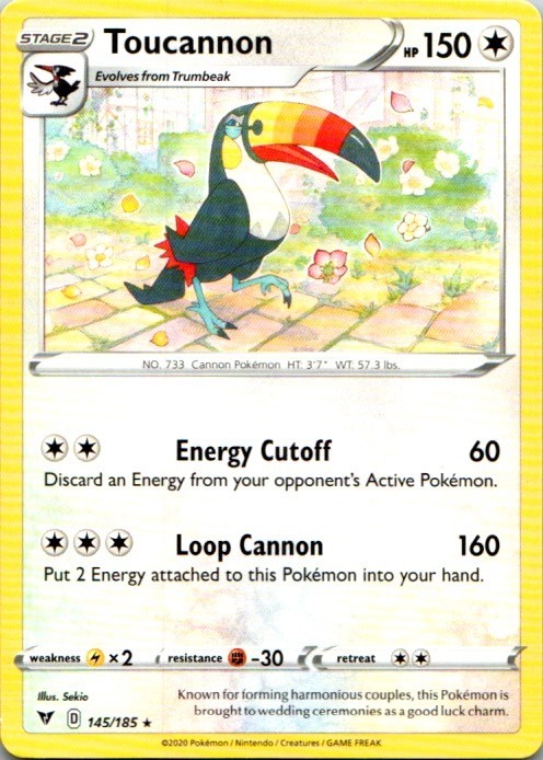 Toucannon 145/185 Promo 2020 NM Pokemon Card