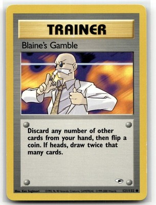 Blaine's Gamble 121/132 Common Gym Heroes Pokemon Unlimited LP