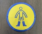 Vintage Tin Enamel Porcelain Sign Industrial - Wear Safety Boots