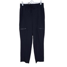 Women's Athleta Navy Blue Lightweight Athletic Track Pants Zip Pockets  Size 4