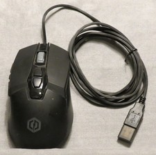 USED Cyberpower PC Gaming Optical Mouse Elite M1-131 Black 8 Button USB Wired