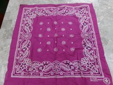 Vintage All Cotton Fast Color Purple Bandana  RN13960