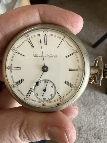 Antique Hamilton Pocket Watch 17J Safety Pinion – Keystone Nickeloid Case