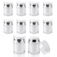 10PCS 1 oz Airless Pump Jar Bulk 30ML Moisturizer Pump Dispenser Empty Pump M...