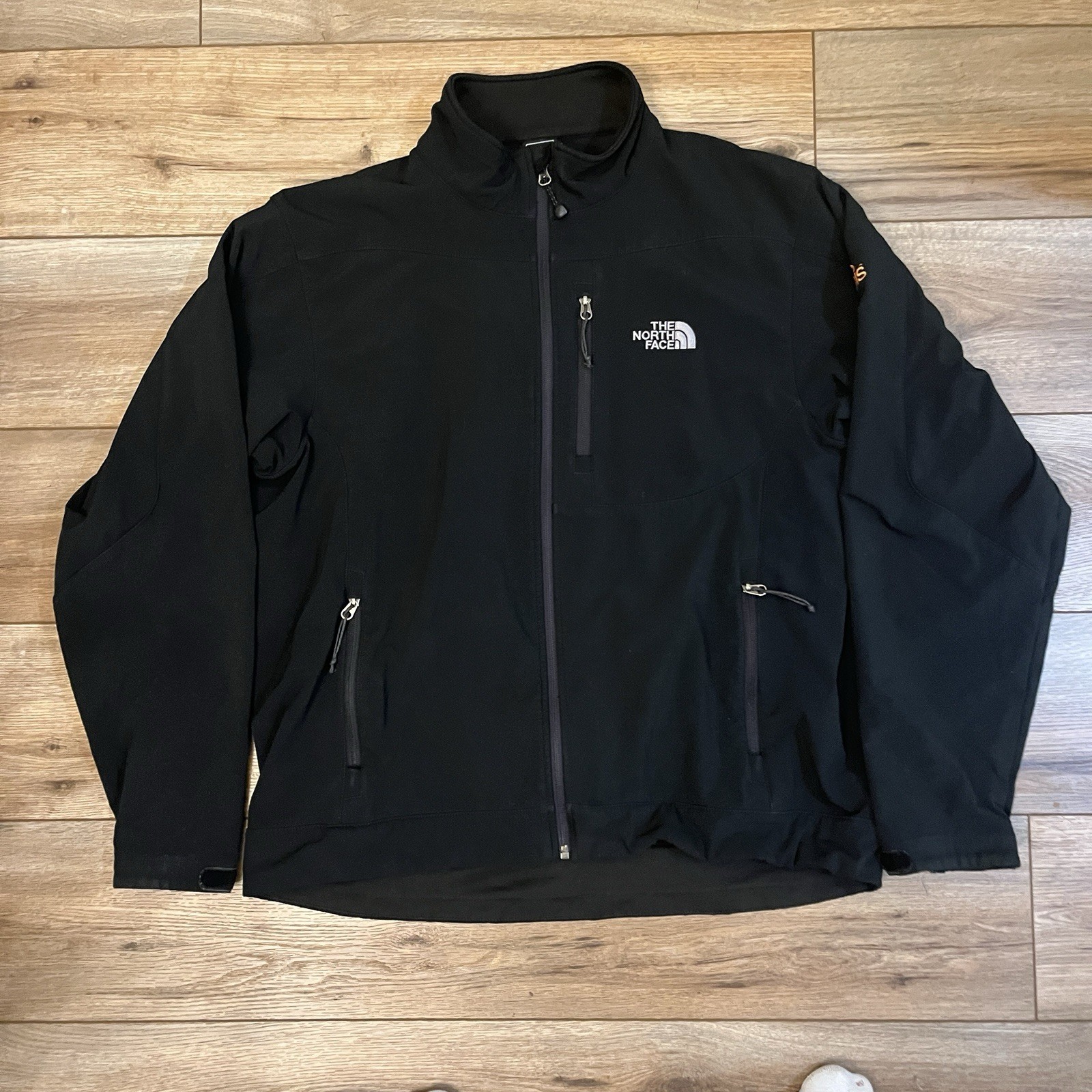 North Face Jacket Mens Large Black Apex Softshell Full Zip Up Coat *