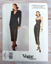 Vogue 1262 Anne Klein Collection Suit Pattern 12-14-16 UNCUT 1993 Jacket Skirt